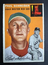 1954 Topps Paul Schreiber #217 Boston Red Sox Baseball Card Ships w/ Card Saver