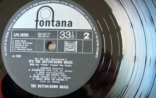 THE BUTTON-DOWN BRASS RAY DAVIES HA! HA! HA! LP FONTANA 1968 NR MINT JAZZ EASY - Picture 2 of 4