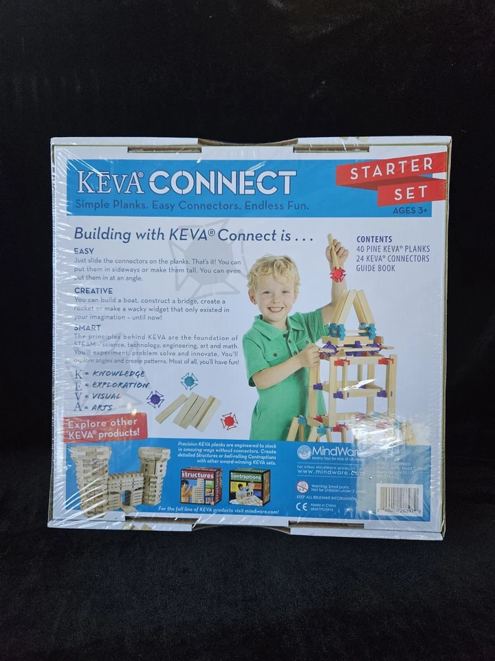 NEW MindWare KEVA Connect Starter Set 60 Pieces FACTORY SEALED - Image 2 of 3