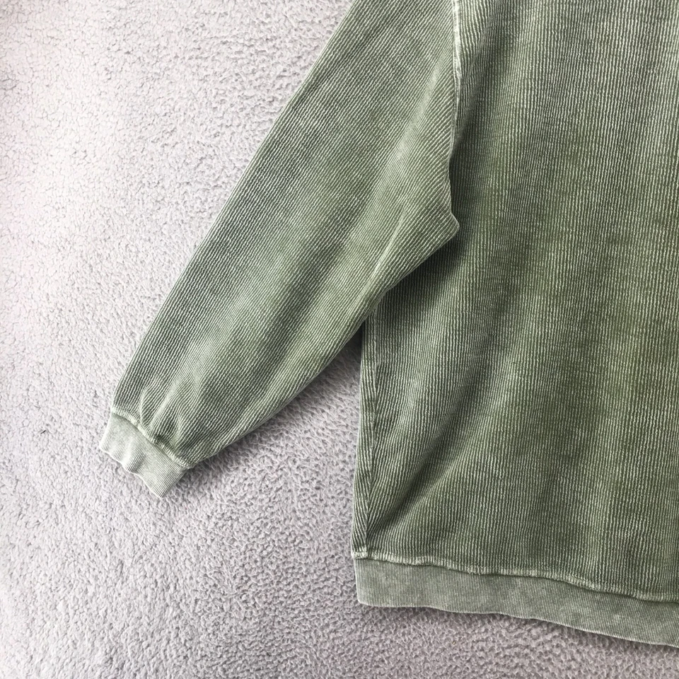 F/X Fusion Quarter 拉链毛衣男式 XL 高绿色天鹅绒棉长袖 — 第 3/4 张图片