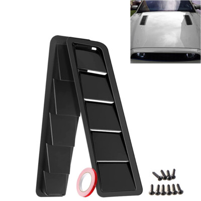 2pcs Auto Scoop Vent Hood Kit Cold Flow Air Intake Louvers Cooling Bonnet Cover