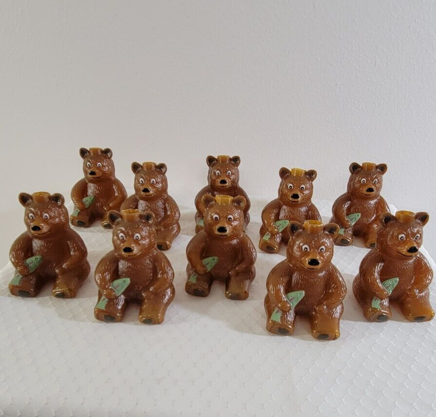10 Christmas Tree Mini Light Covers Brown Bears w/ Trout Fishing Hunting 2.75"