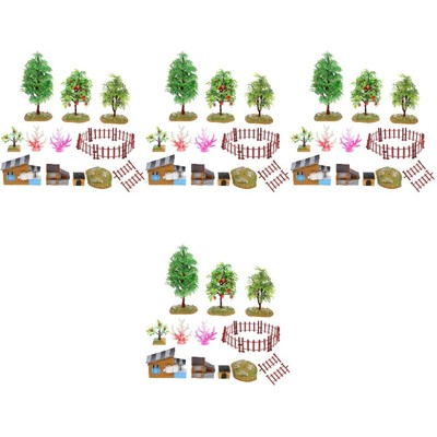 4 Sets Treehouse -Szenenmodell Kleinkind Miniatur-Bauernhof-Zubehör