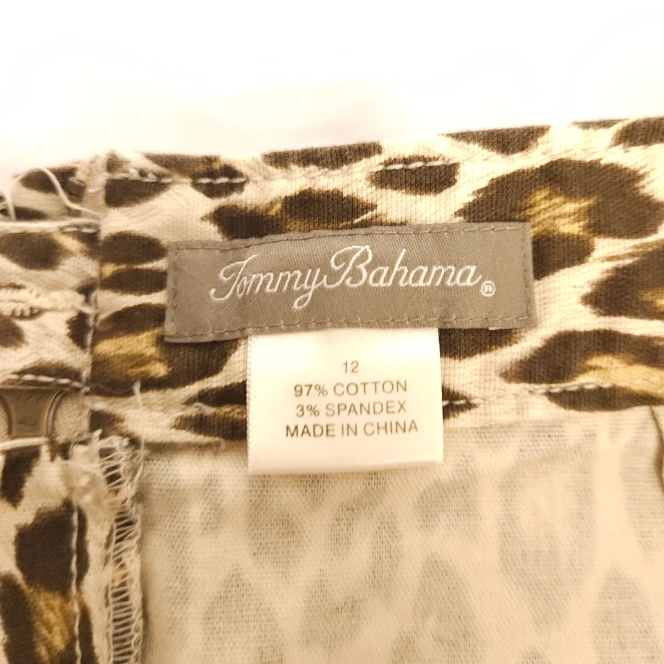 Tommy Bahama Mujer Talla 12 Preciosa Falda Lápiz Estampado Leopardo Guepardo Hasta la Rodilla Foto 3 de 4