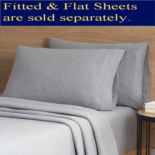 Mainstays Jersey Extra Soft Pillowcase 2Pc Set Standard/Queen Grey Heather NEW - Picture 4 of 4