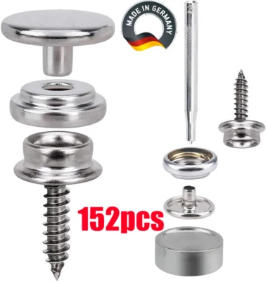MARKENLOS Druckknöpfe Edelstahl Leinwand Kappen Schrauben Satz Für Zelt Boot Marine 152PCS
