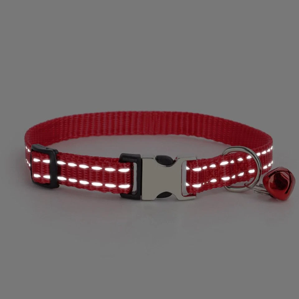 Dog Bell Collar, Reflective Nylon Metal Buckle XS Cat Collars for Tiny Pet Male - Image 3 of 4