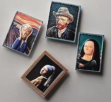 World Famous Paintings 3D Fridge Magnets Artworks Quality Magnet Set 4pc