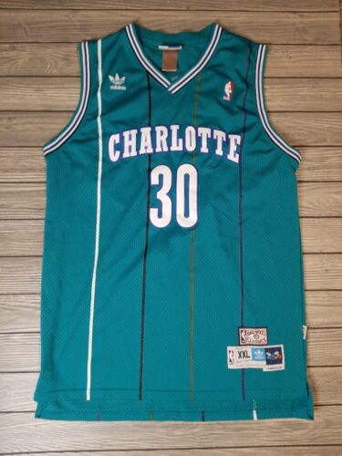 Vintage Adidas Hardwood Classics Charlotte Hornets Dell Curry XXL Jersey Rare