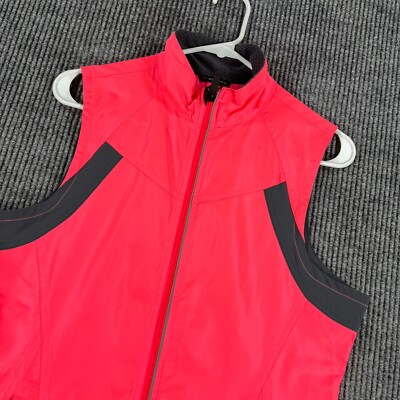 Brooks Jacket Womens Medium Pink Sleeveless Full Zip Running Outdoor Training