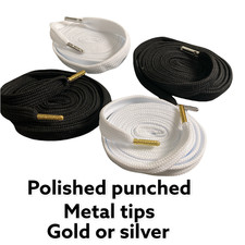 3/4 Wide Shoelace's With * Punched Metal Tips* Made in USA. 45 & 54 inch