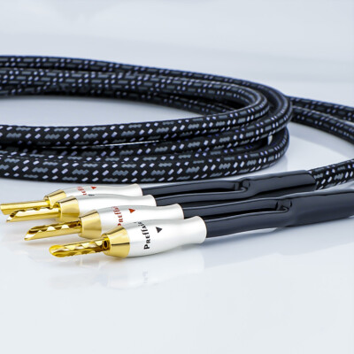 HI-END Pair Silver Plated 7N OCC Audio Speaker Cable with BFA Z Banana Plug Wire