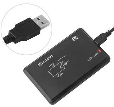  Countertop EM4100 Tap Contactless Card Reader 125khz USB ID Card Reader Com...