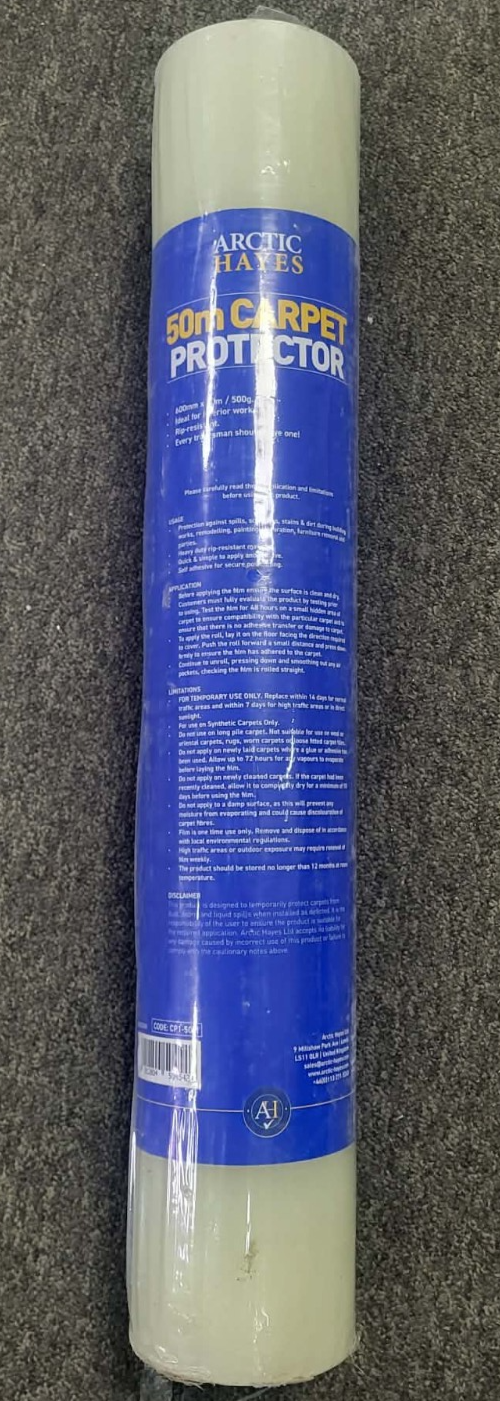 ARCTIC HAYES CP1-50M CARPET PROTECTOR 600mm x 50M NEW