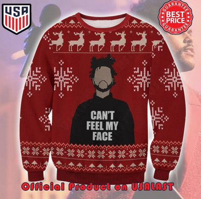 The Weeknd Cant Feel My Face Reindeer Ugly Christmas Sweater