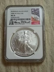 2008 W Burnished American Silver Eagle NGC MS70 Anna Cabral Signature Label