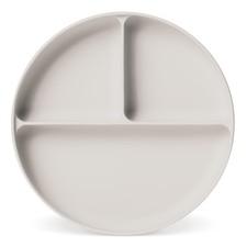 Silicone Baby Plate Divided Microwave Safe Almond Birch Parker PKR-3-ALB Simple