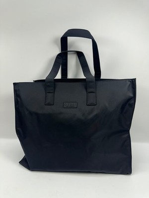 GUESS Black Nylon Travel Tote Bag Shopper Handbag 18x14x6in