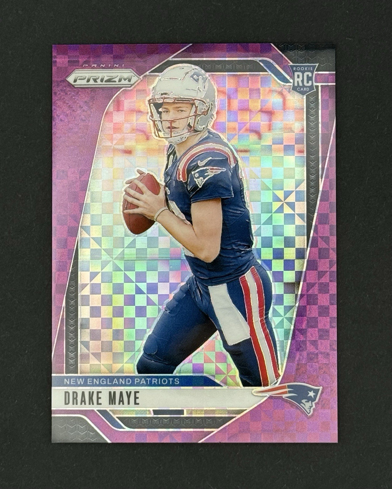 Drake Maye 2024 Panini Prizm Purple Power /49 Rookie #329 RC Patriots