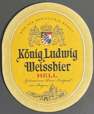König Ludwig Weissbier light Hohenschwangau beer mat/coaster (O5-37-4)