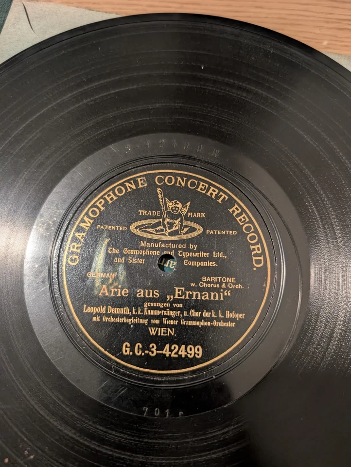 Leopold Demuth – Aria aus “Ernani” – Gramophone Concert Record G.C.-3-42499... - Image 2 of 3
