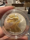 2000 American Silver Eagle 1 oz 999 Fine Silver - Gold Gilded
