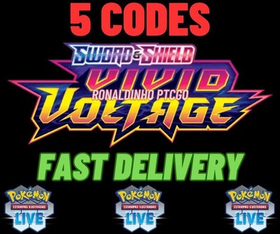 5 Vivid Voltage Codes Booster Pokémon TCG LIVE - PTCGL - SENT FAST