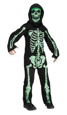 Fun World Boys Size Medium 8 Skeleton Phantom Halloween Costume NEW