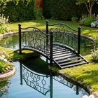 Metal Garden Bridge 3FT w/ Security Guardrail Pond Outdoor Backyard Decoration