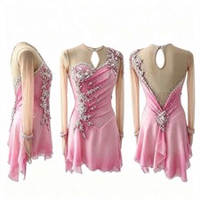 New Ice Figure Skating Dress Pink Children's Adult Competition Dress