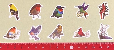 Vögel Birds Animals   10 Ministicker    Kolibri  Kranich       (O5-17-36-2/R6)