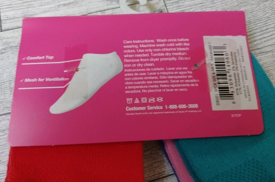 NUEVO CON ETIQUETAS DANSKIN 6 PARES NIÑAS Calcetines Forros Talla S Malla Ventilación Cómodo Top ENVÍO RÁPIDO Foto 4 de 4