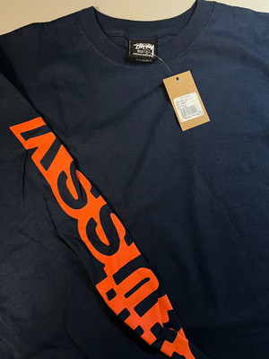 Stussy Sideways LS T-Shirt Navy | eBay