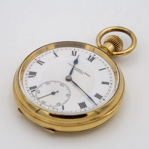 Gold Antique Thomas Russell & Son Liverpool Pocket Watch – Swiss Made