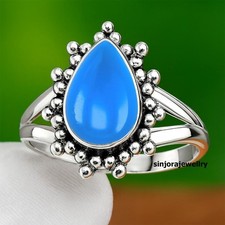 Chalcedony Gemstone 925 sterling silver handmade Gift Ring US size 5 to 13