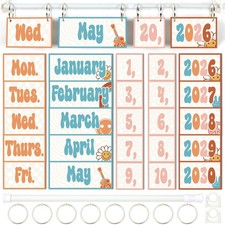 Groovy Flip Calendar Bulletin Board Set 2026 To 2030 Date Cards Classroom