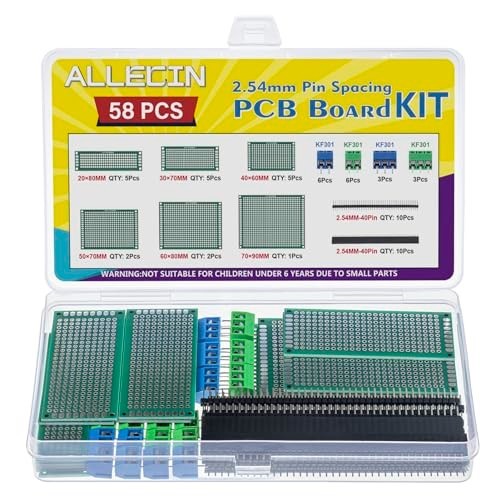 PCB Circuit Prototype Board Kit 58 Pcs, 2.54mm, Header, Terminal Block