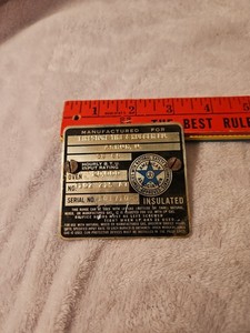 FIRESTONE TIRE Rubber Co Oven METAL TAG Stove Heater Antique Aurora Illinois IL 