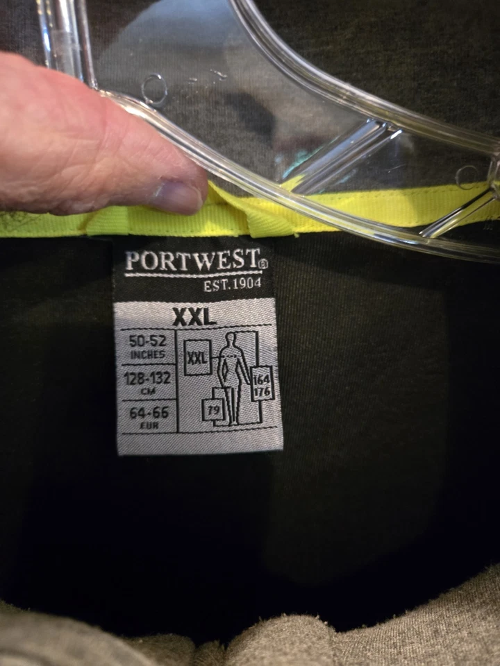 Chaqueta polar pesada Portwest Argyll cálida térmica ropa de trabajo abrigo exterior con cremallera Foto 2 de 4