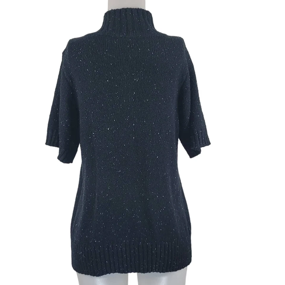 Suéter Venezia Tejido Apretado Negro Moteado Manga Corta Top 14/16 Foto 3 de 4