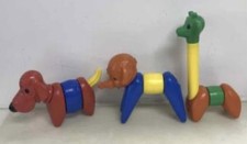 VTG Tupperware Zoo-It-Yourself Animal Building Set Elephant Giraffe Dog 14 Pc