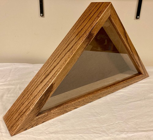 Solid Oak Memorial Flag Display Case. Handmade For 5x9 Casket Flag