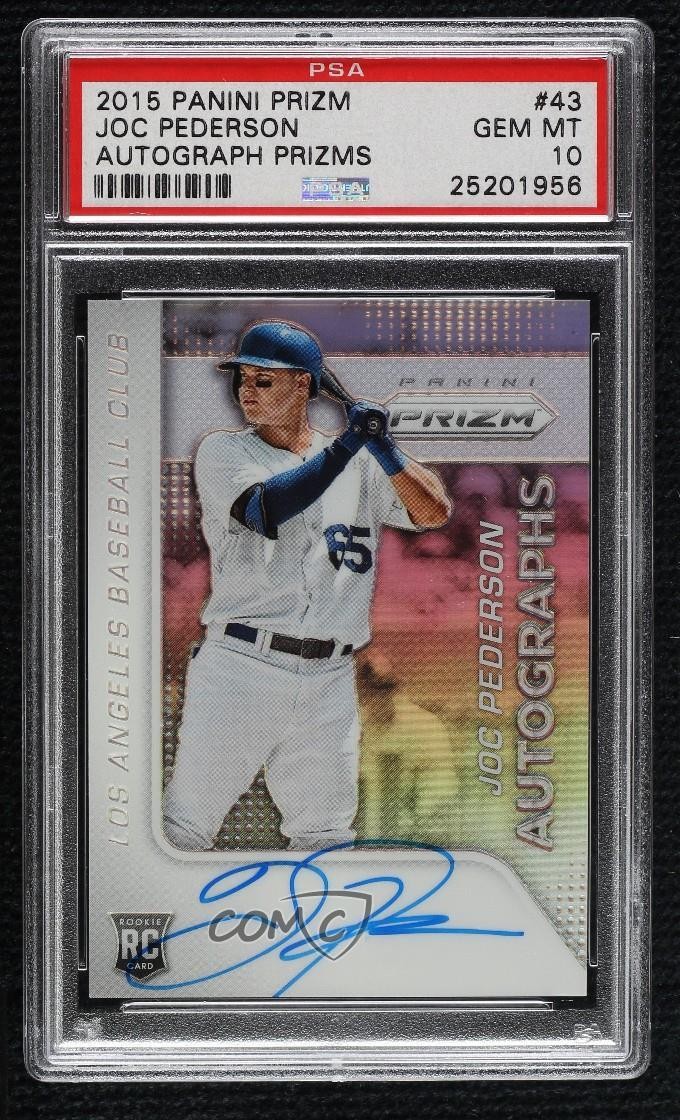 2015 Panini Prizm Joc Pederson #43 PSA 10 GEM MT Rookie Auto RC 0qo1