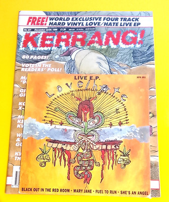 Kerrang! No.321 December 22/29 1990 Christmas Issue + Love/Hate 7'' Single