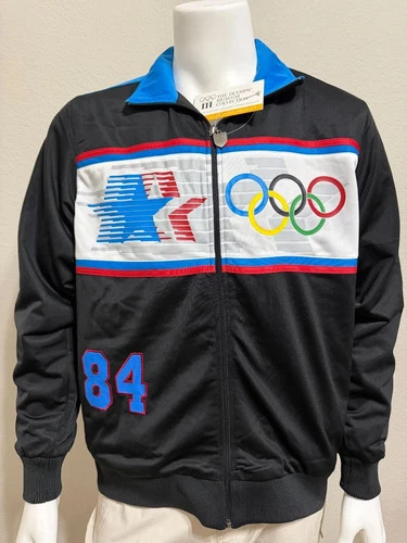 1984 Los Angeles Official Olympic Museum Collection Black Full-zip Jacket SZ LG - product listing photo