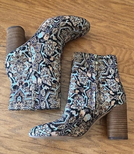 Sam Edelman for Anthropologie Corra Tapestry Ankle Boots Sz 6 - Picture 5 of 10