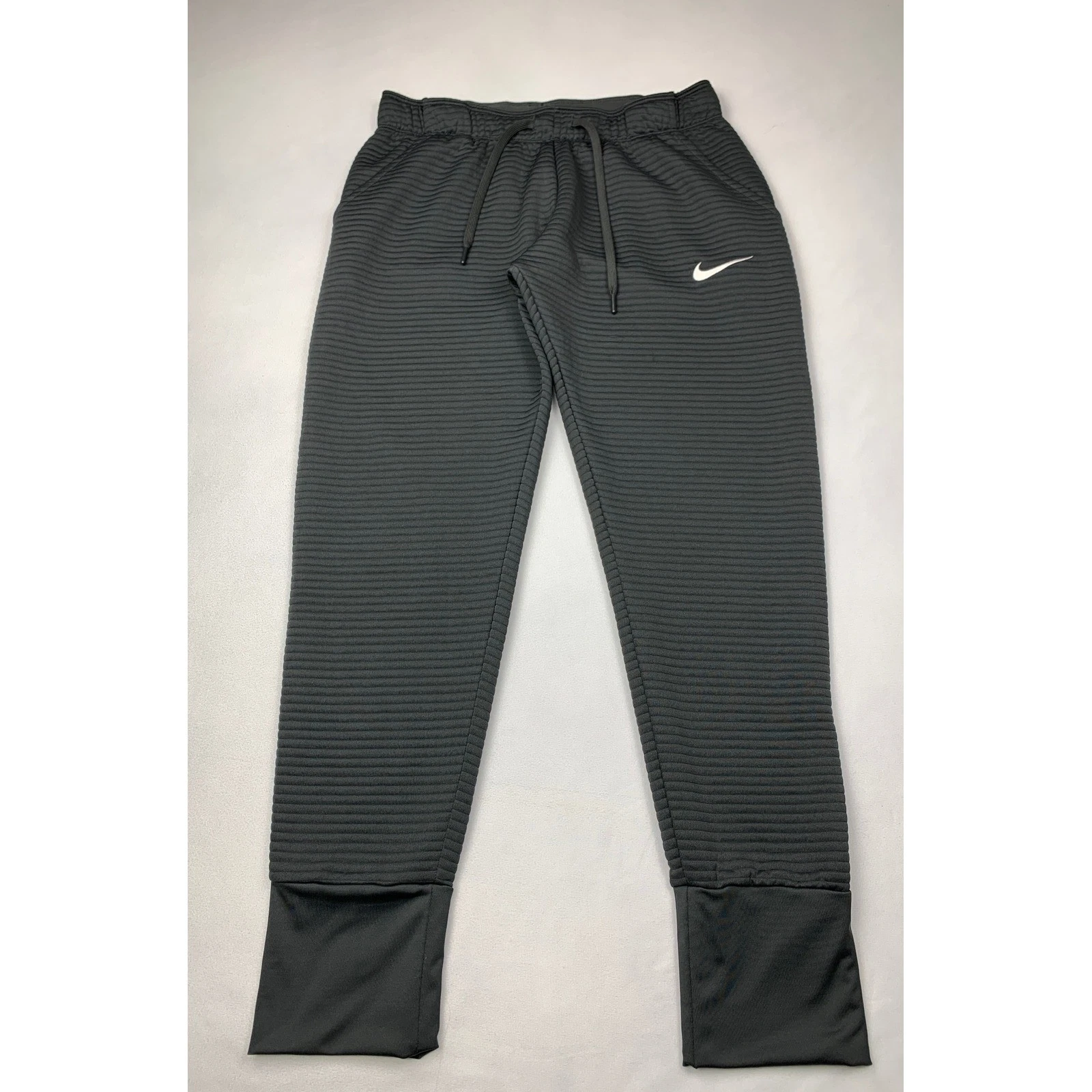 Nike Dri-Fit Pants Mens M Dark Grey Ribbed Soccer Tapered Jogger Track Size M