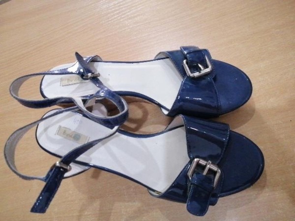 Women Boden Heels Navy Leather 38 #8DT6