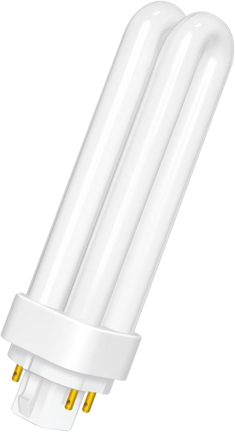 13W G24Q-1 Compact Fluorescent Lamp 4 Pin, Cool White 4000K, 850LM, 2U Double Tu