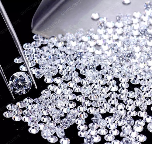 Diamante CVD taglio tondo certificato 1 mm colore H VVS2 purezza lotto 7 pezzi diamanti - Foto 4 di 8